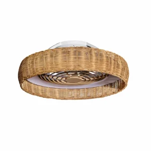 Mantra Iluminación Ventilateur de plafond LED Kilimanjaro, CCT, rotin^ Ventilateurs