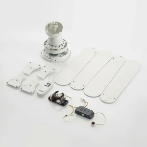 Lindby Ventilateur de plafond LED Tedric, blanc, bois^ Ventilateurs