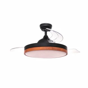 Lindby Ventilateur de plafond LED Lindy Oras, noir, DC, silencieux, 107 cm^ Ventilateurs