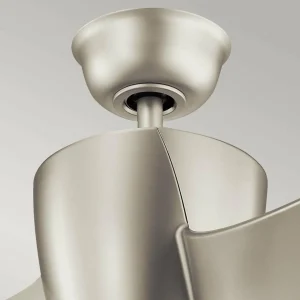 KICHLER Ventilateur de plafond LED Phree 56, à trois pales, nickel^ Ventilateurs