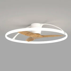 Mantra Iluminación Ventilateur de plafond LED Smart Nepal, blanc/hêtre, DC, silencieux^ Ventilateurs