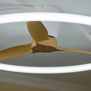 Mantra Iluminación Ventilateur de plafond LED Smart Nepal, blanc/hêtre, DC, silencieux^ Ventilateurs