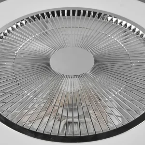Reality Leuchten Ventilateur de plafond LED Smart Sandfjord, silencieux, chrome, Ø 50 cm^ Ventilateurs