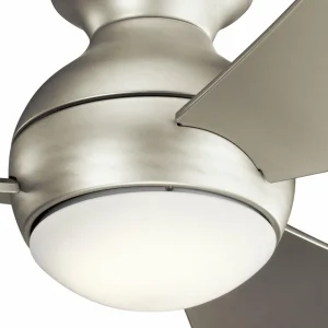 KICHLER Ventilateur de plafond LED Sola, IP23 nickel^ Ventilateurs