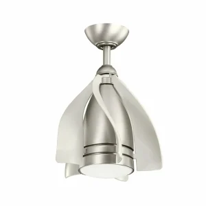 KICHLER Ventilateur de plafond LED Terna nickel/crème^ Ventilateurs