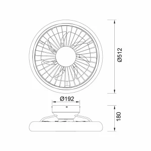 Mantra Iluminación Ventilateur de plafond LED Turbo, blanc, DC silencieux Ø 51 cm CCT^ Ventilateurs