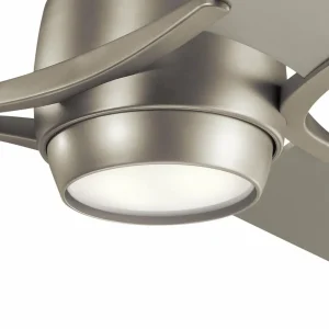 KICHLER Ventilateur de plafond LED Zeus à trois pales, nickel brossé^ Ventilateurs