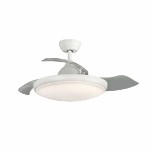 ACB ILUMINACIÓN Ventilateur de plafond LED Zonda, moteur DC, silencieux, blanc, IP44, CCT^ Ventilateurs