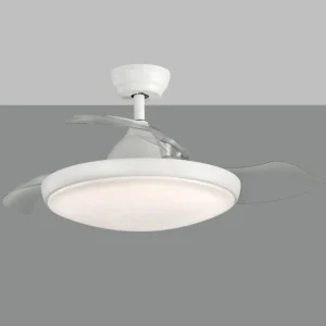 ACB ILUMINACIÓN Ventilateur de plafond LED Zonda, moteur DC, silencieux, blanc, IP44, CCT^ Ventilateurs