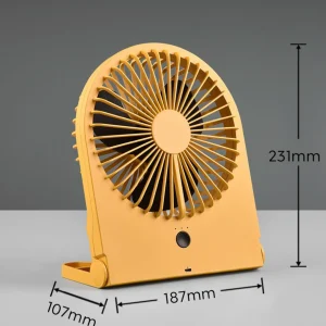 Reality Leuchten Ventilateur de table à batterie Breezy, jaune^ Ventilateurs