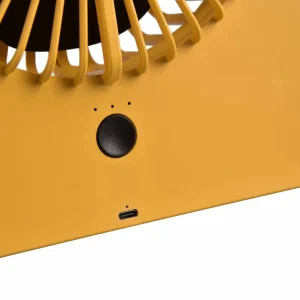 Reality Leuchten Ventilateur de table à batterie Breezy, jaune^ Ventilateurs