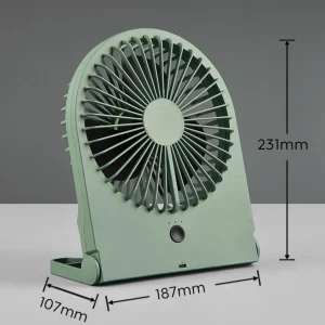 Reality Leuchten Ventilateur de table à batterie Breezy, vert pistache, silencieux^ Ventilateurs