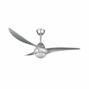 Reality Leuchten Ventilateur LED Alesund avec télécommande, titane^ Ventilateurs