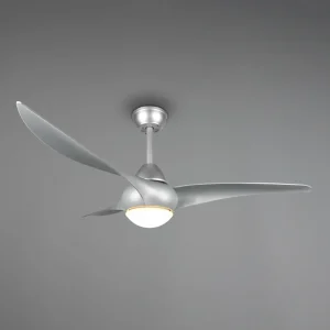 Reality Leuchten Ventilateur LED Alesund avec télécommande, titane^ Ventilateurs