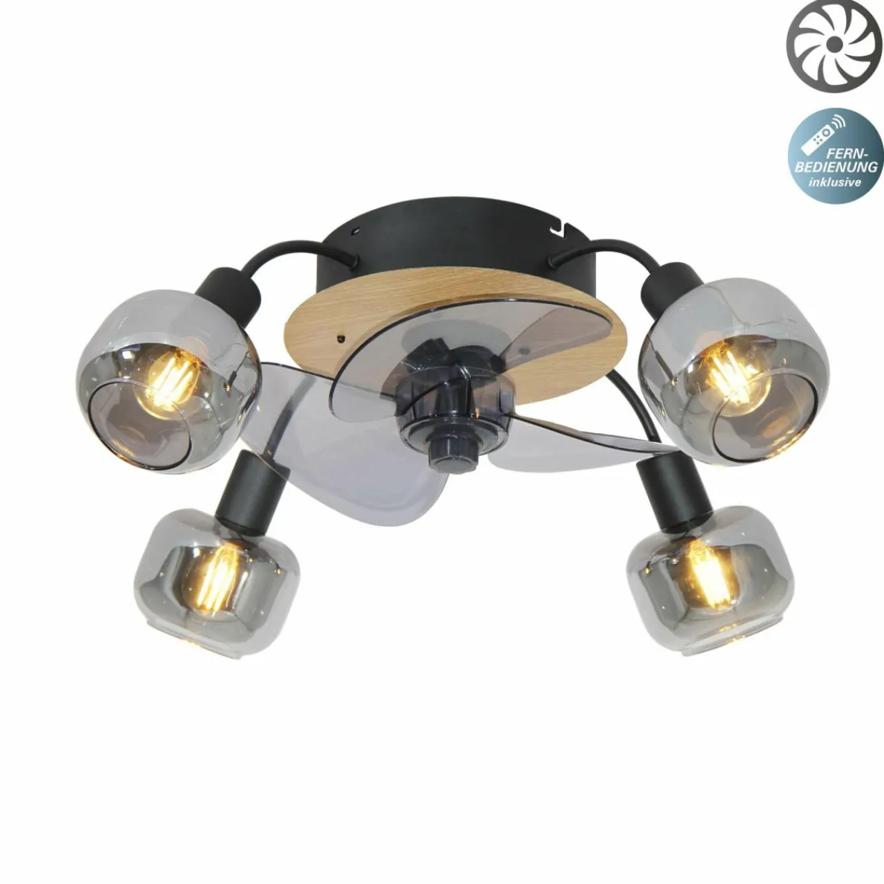 ventilateur_plafond_fumoso__lampes_verre_fum_e_3.webp Näve Ventilateur plafond Fumoso 4 lampes verre fumé E14^ Ventilateurs