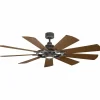 KICHLER Ventilateur plafond LED Gentry blanc/noyer foncé^ Ventilateurs