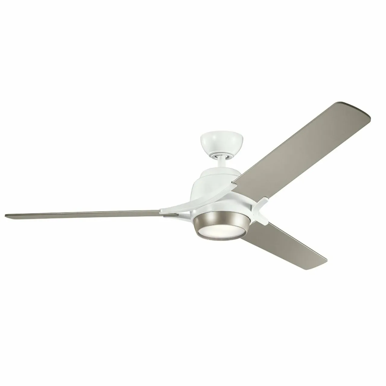 ventilateur_plafond_led_zeus__pales_blancargent_1.webp KICHLER Ventilateur plafond LED Zeus 3 pales blanc-argenté^ Ventilateurs