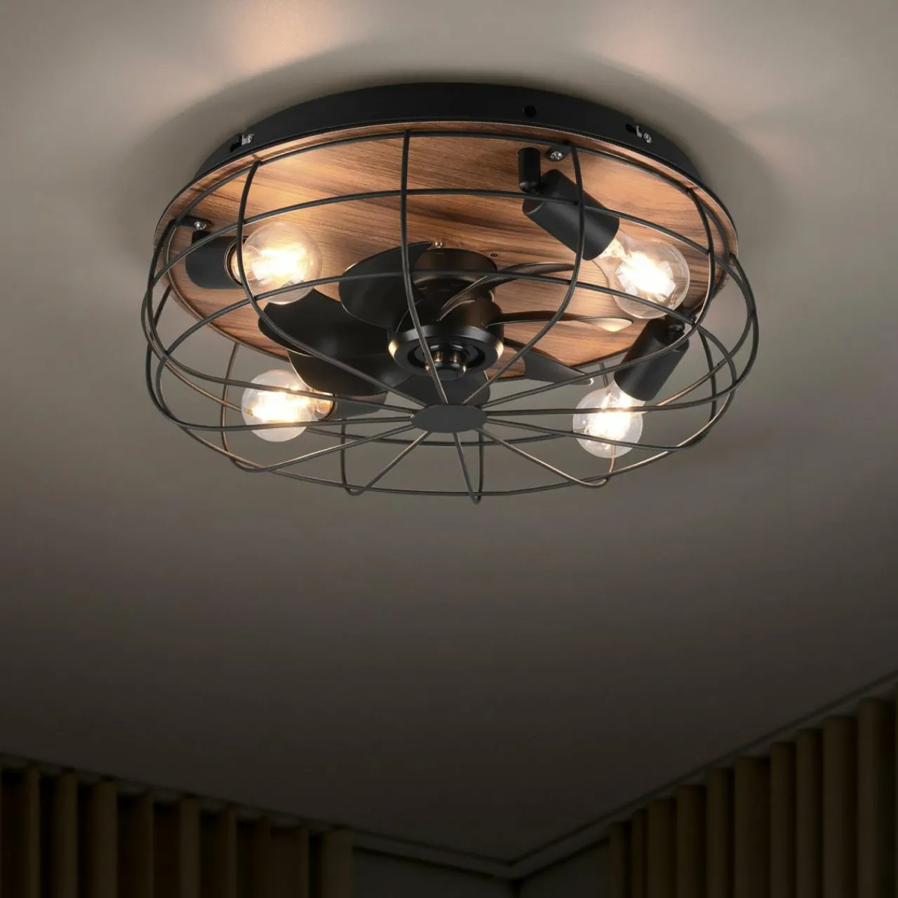 ventilateur_trondheim_tlcommande_xe_bois_0.webp Reality Leuchten Ventilateur Trondheim, télécommande, 4xE27, bois^ Ventilateurs