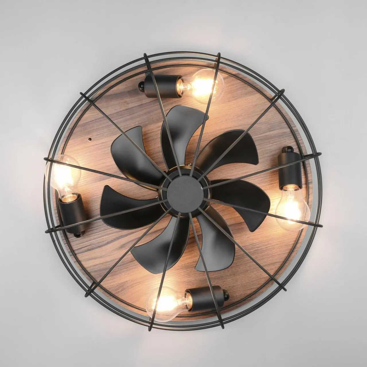 ventilateur_trondheim_tlcommande_xe_bois_5.webp Reality Leuchten Ventilateur Trondheim, télécommande, 4xE27, bois^ Ventilateurs