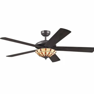 Westinghouse Comet T ventilateur à verre Tiffany^ Ventilateurs
