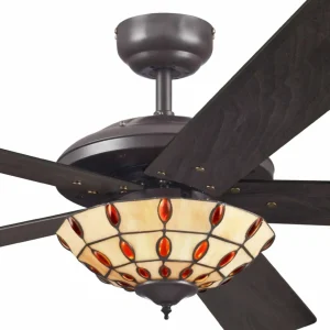 Westinghouse Comet T ventilateur à verre Tiffany^ Ventilateurs