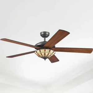 Westinghouse Comet T ventilateur à verre Tiffany^ Ventilateurs