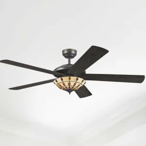 Westinghouse Comet T ventilateur à verre Tiffany^ Ventilateurs