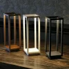 Zafferano Home lanterne batterie LED IP54 corten^ Lampes Décoratives