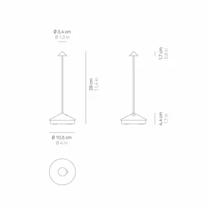 Zafferano Pina 3K lampe à poser rechargeable IP54 corten^ Lampes Décoratives