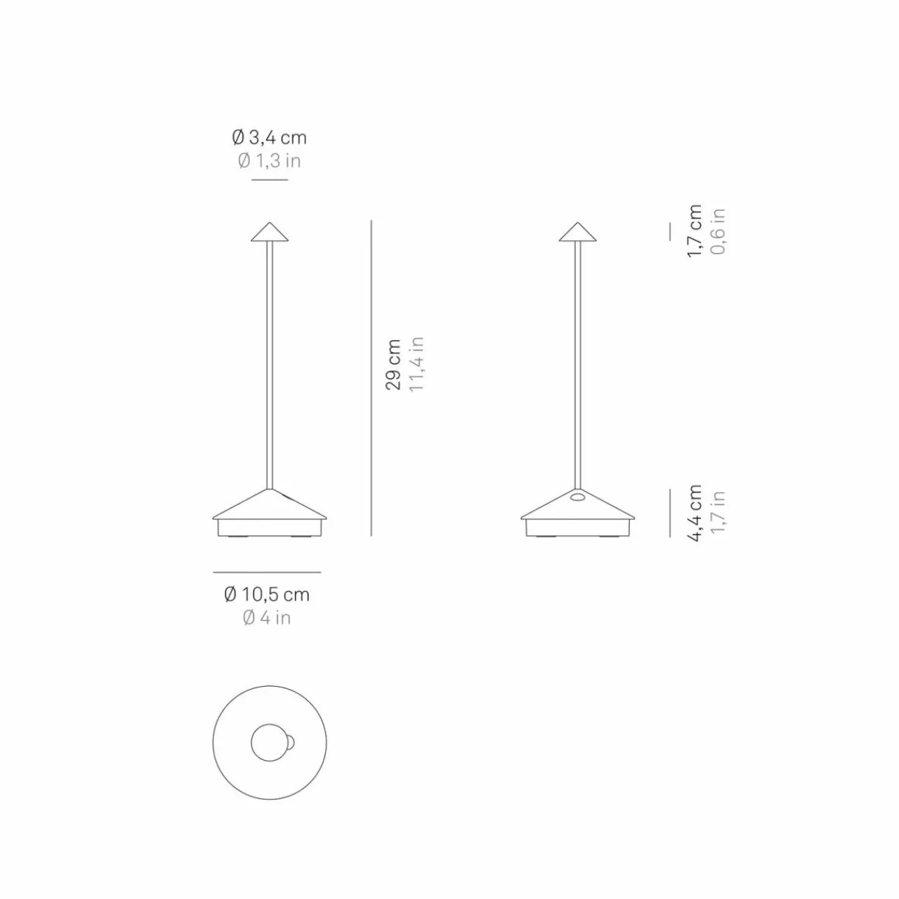 Zafferano Pina 3K lampe à poser rechargeable IP54 corten^ Lampes Décoratives