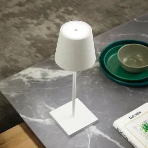 Zafferano Poldina L Desk lampe batterie IP54 blanc^ Lampes Décoratives