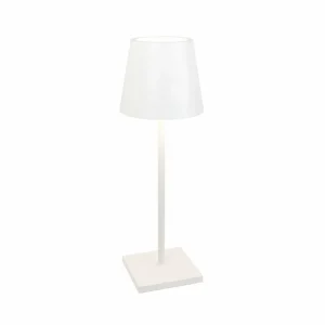 Zafferano Poldina L Desk lampe batterie IP54 blanc^ Lampes Décoratives
