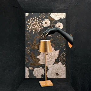 Zafferano Poldina Lampe à poser LED Batterie Décor or^ Lampes Décoratives
