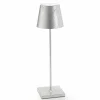 Zafferano Poldina Lampe à poser LED rechargeable décor argenté^ Lampes Décoratives