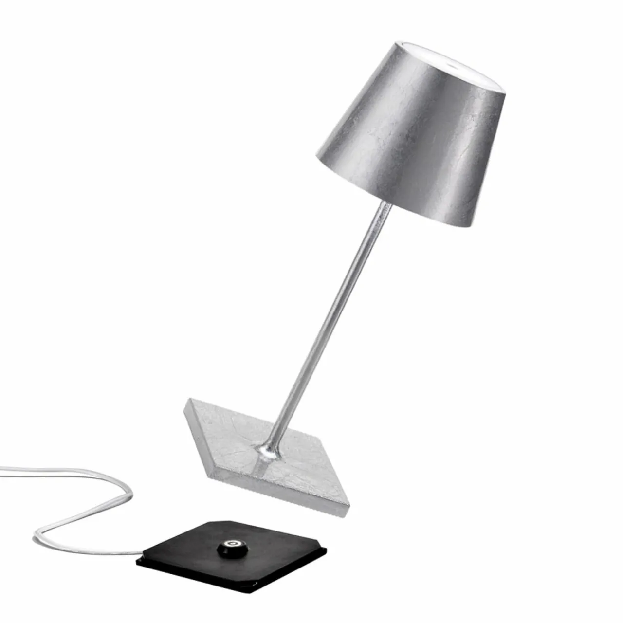 zafferano_poldina_mini_luminaire_rechargeable_intrieur_argent_1.webp Zafferano Poldina mini luminaire rechargeable intérieur argenté^ Lampes Décoratives