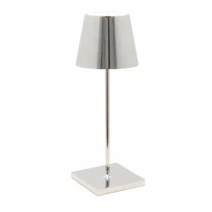 Zafferano Poldina mini luminaire rechargeable intérieur chrome brillant^ Lampes Décoratives